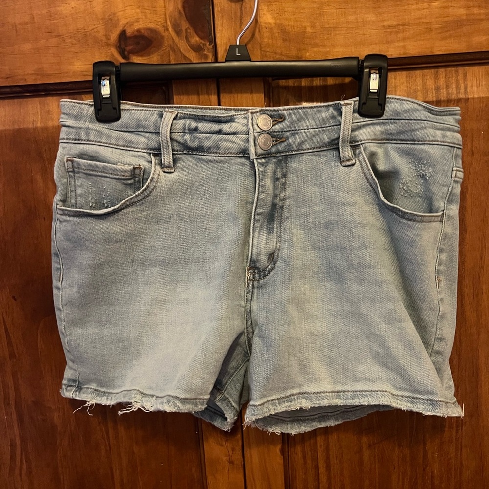 Light Blue lightly distressed, Denim Women Shorts